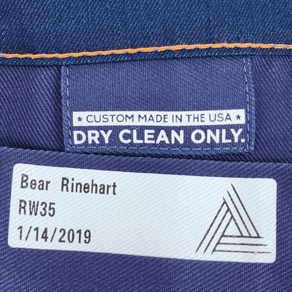 Blue Delta Men's Bear Rinehart Custom Made Blue Denim Jean - Picture 3 of 5